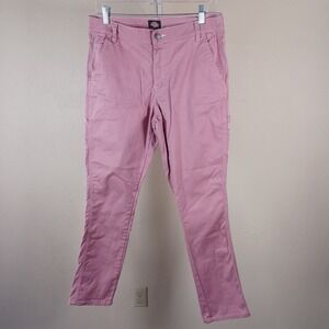Dickies Womens Bubblegum Pink Straight Leg Carpenter Cargo Workwear Pants 29